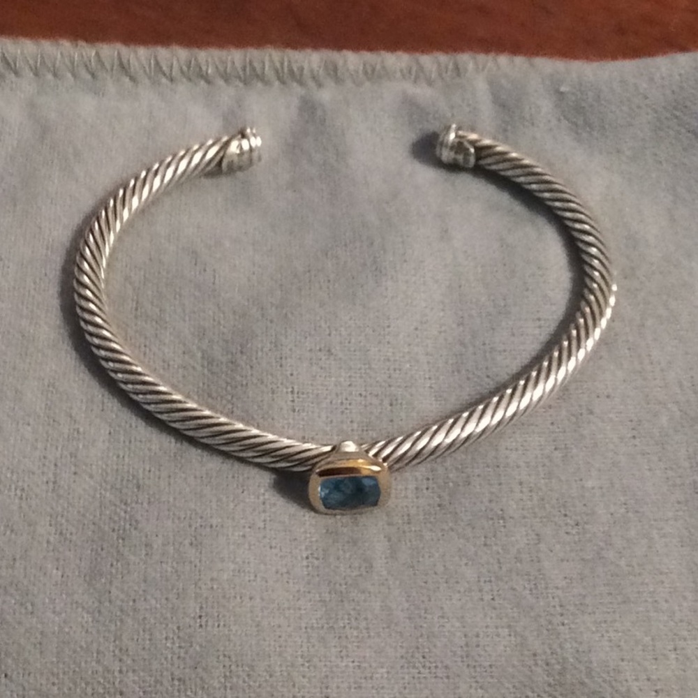 David Yurman blue topaz cable bracelet